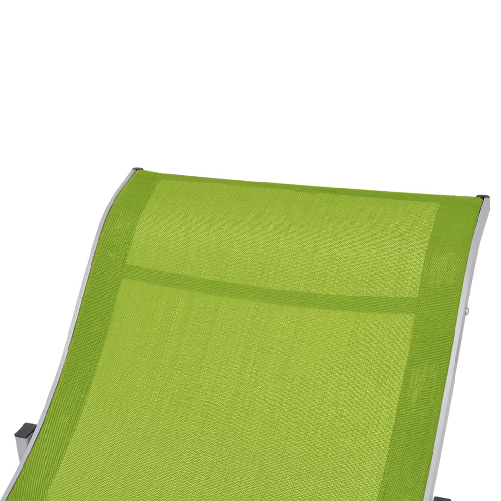 Tumbonas plegables 2 pcs textilene verde