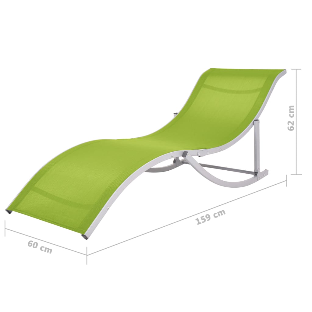 Tumbonas plegables 2 pcs textilene verde