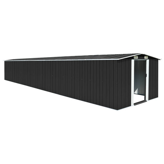 Anthracite garden shed 257x779x181 cm Galvanized steel