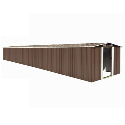 Galpão de jardim marrom 257x990x181 cm aço galvanizado