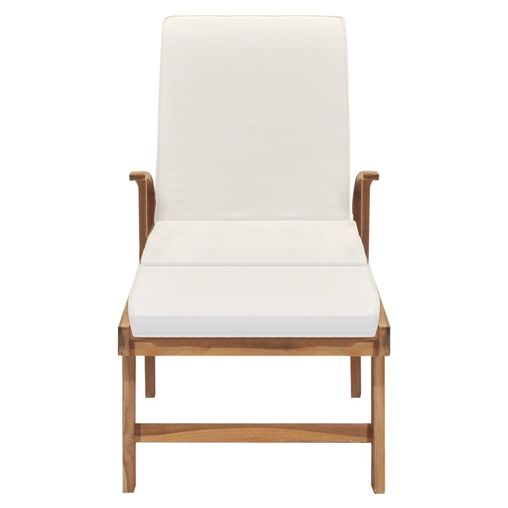 Sedia lunga con cuscino in legno in legno e materasso