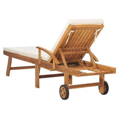 Sedia lunga con cuscino in legno in legno e materasso