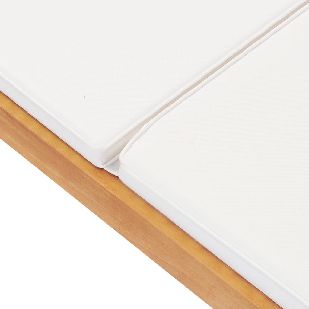 Sedia lunga con cuscino in legno in legno e materasso