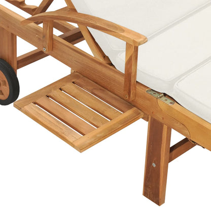 Sedia lunga con cuscino in legno in legno e materasso