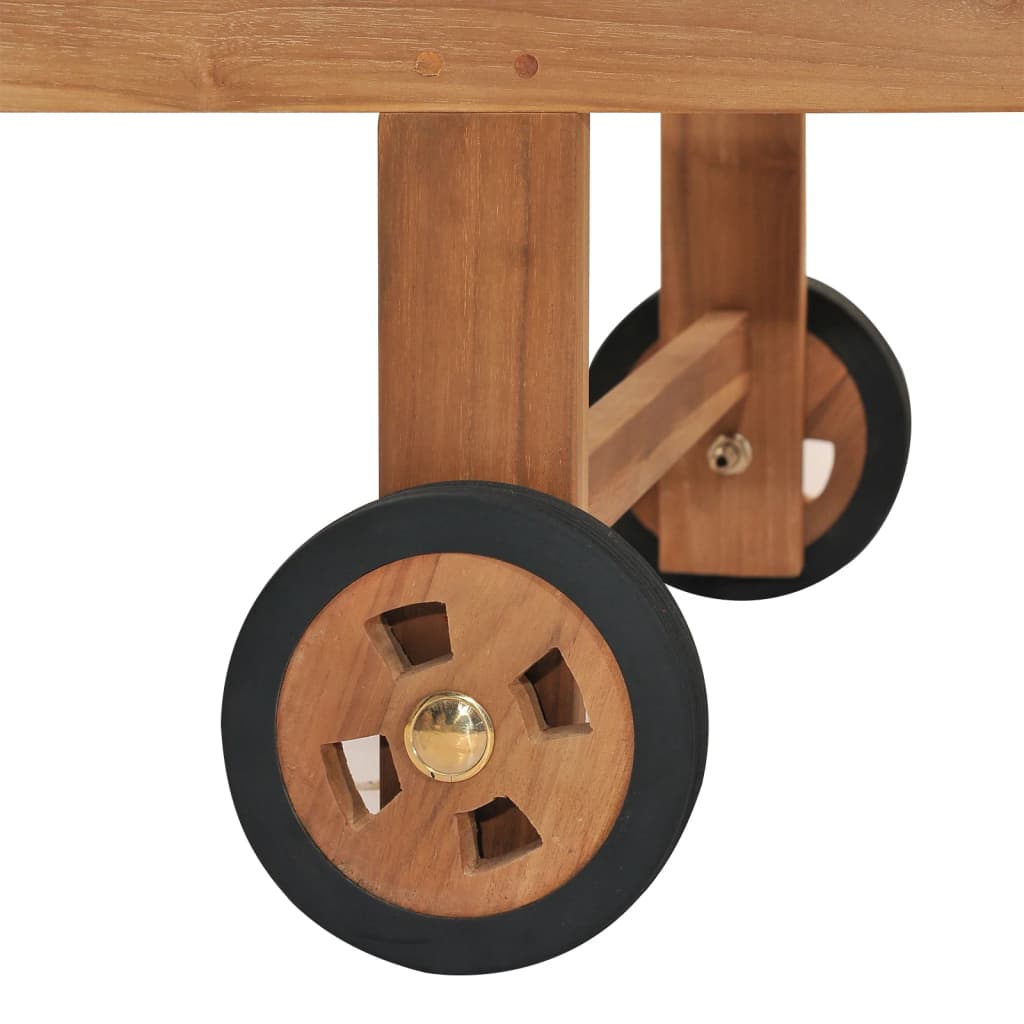 Silla larga con cojín de madera de teca gris oscuro sólido