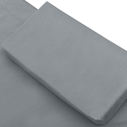 Lit de repos d'extérieur avec auvent et oreiller Gris