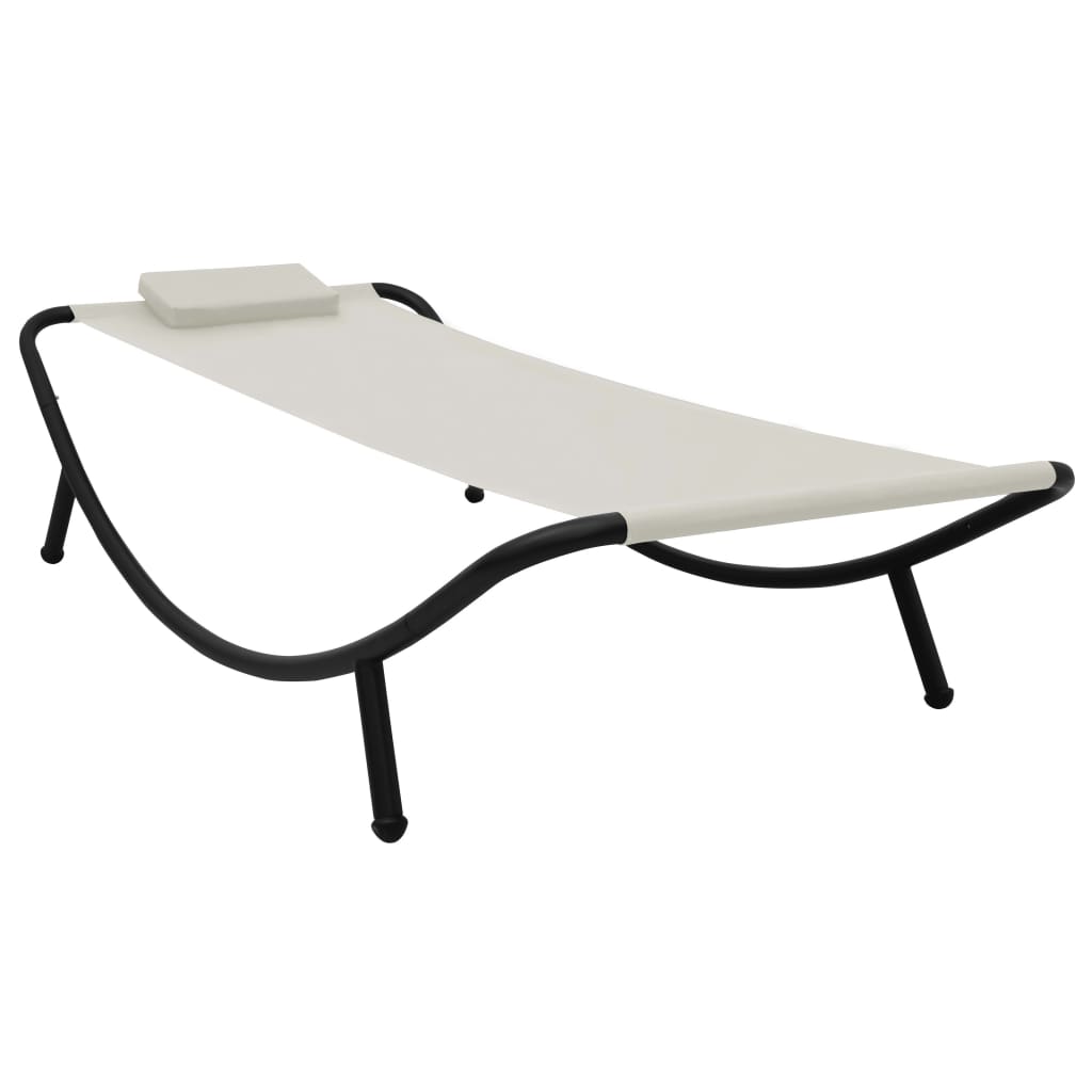 Cama de jardín crema 200x90 cm de acero