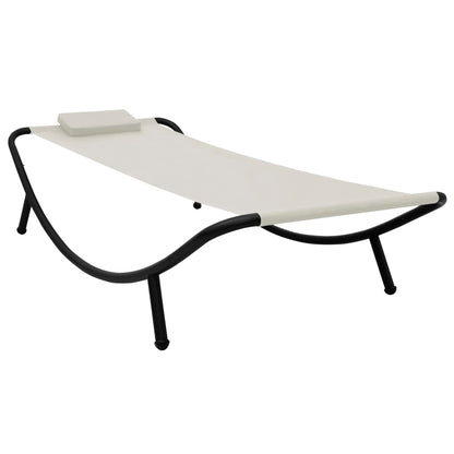Cama de jardín crema 200x90 cm de acero