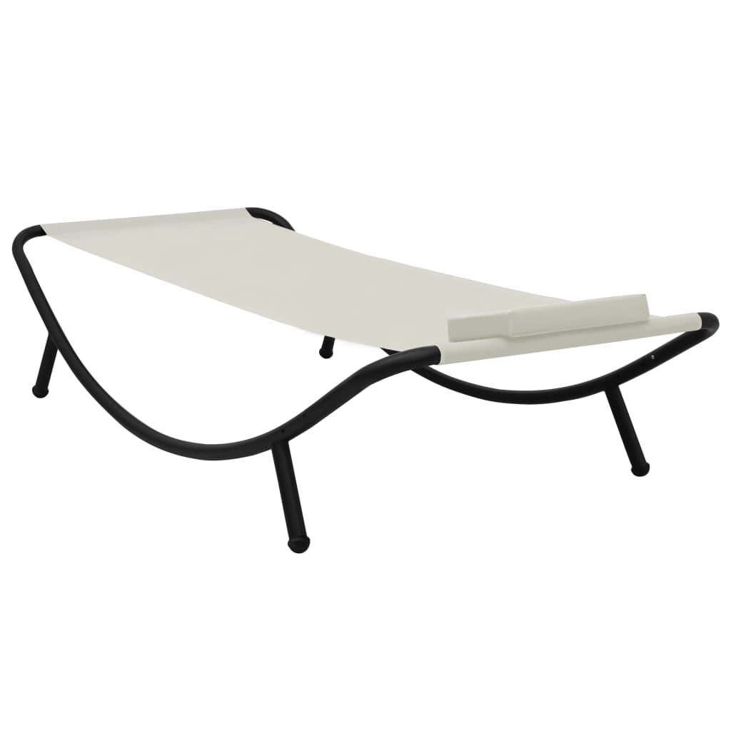 Cama de jardín crema 200x90 cm de acero