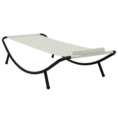 Cama de jardín crema 200x90 cm de acero