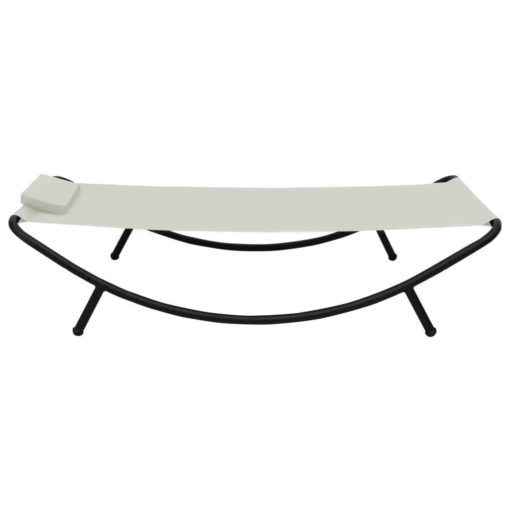Cama de jardín crema 200x90 cm de acero