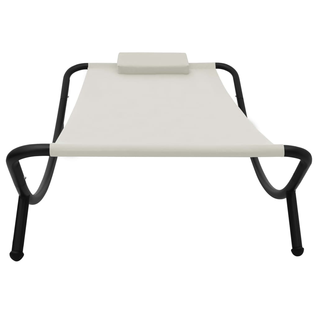 Cama de jardín crema 200x90 cm de acero