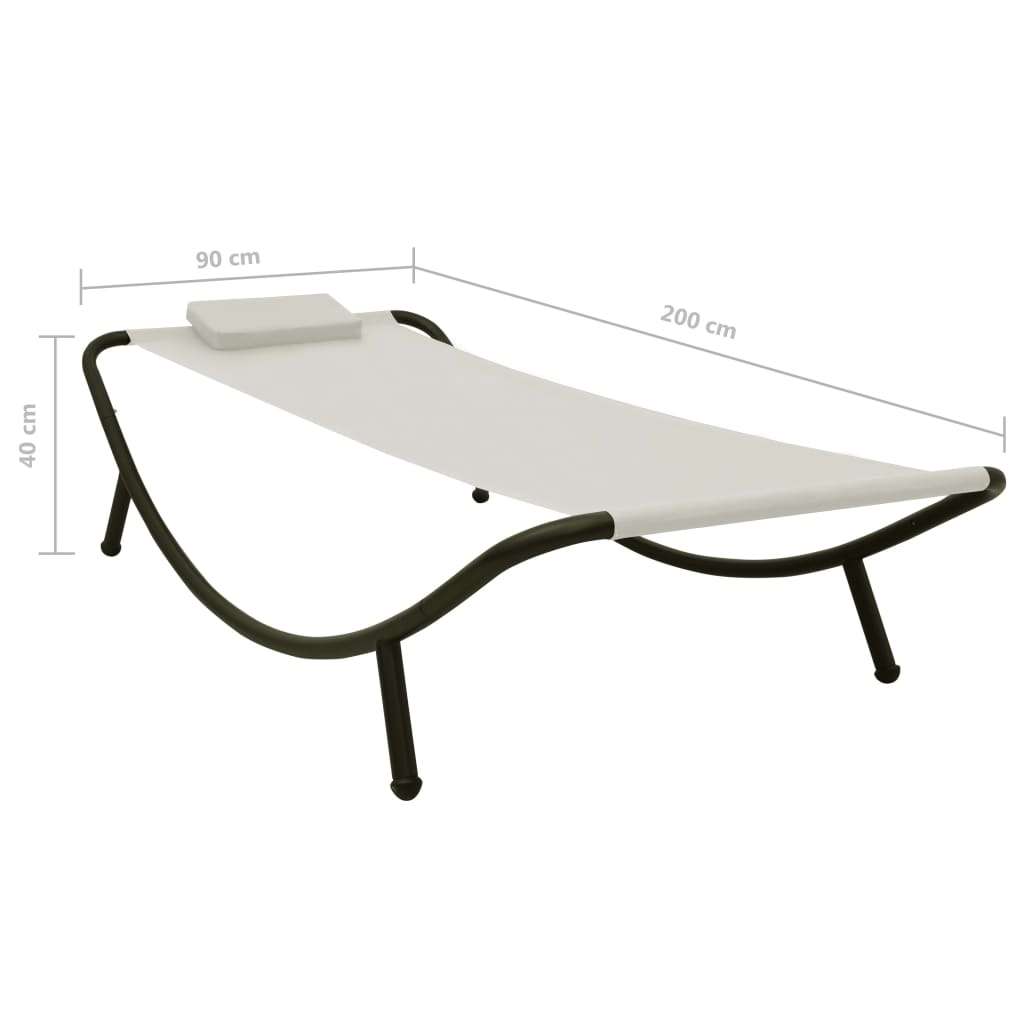 Cama de jardín crema 200x90 cm de acero