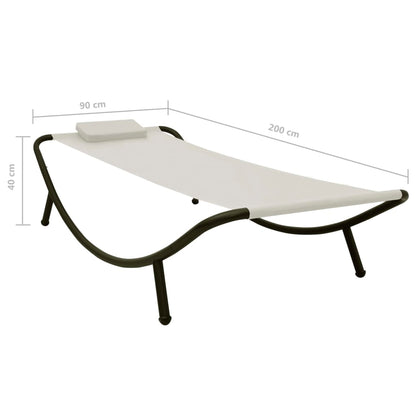Cama de jardín crema 200x90 cm de acero