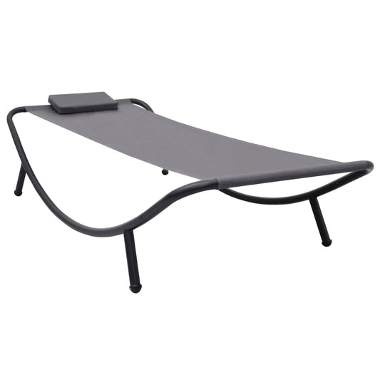 Lit de jardin Gris 200x90 cm Acier