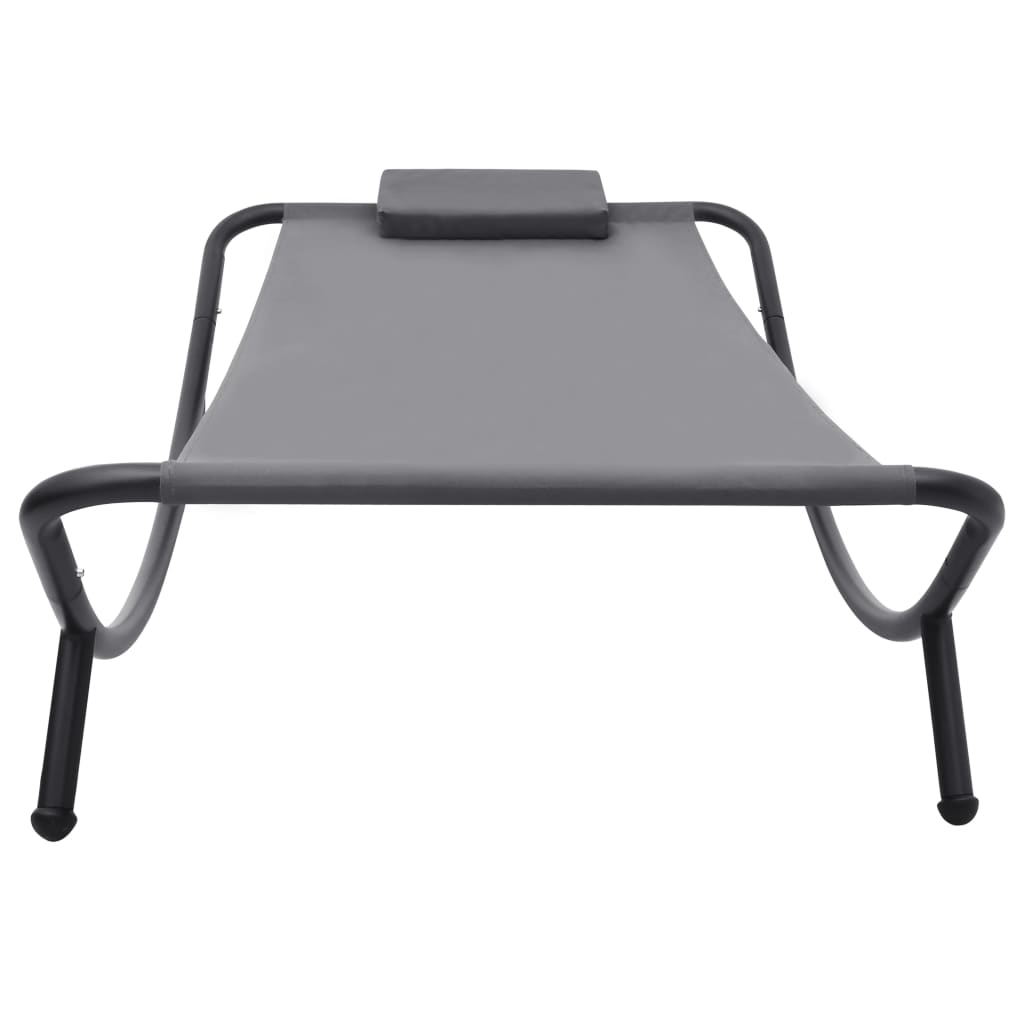 Cama de jardín gris 200x90 cm de acero