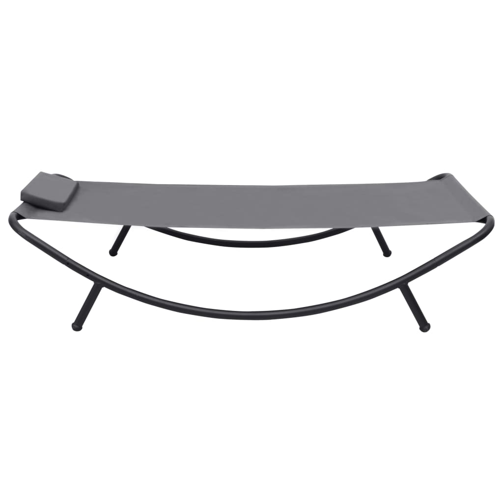 Cama de jardín gris 200x90 cm de acero