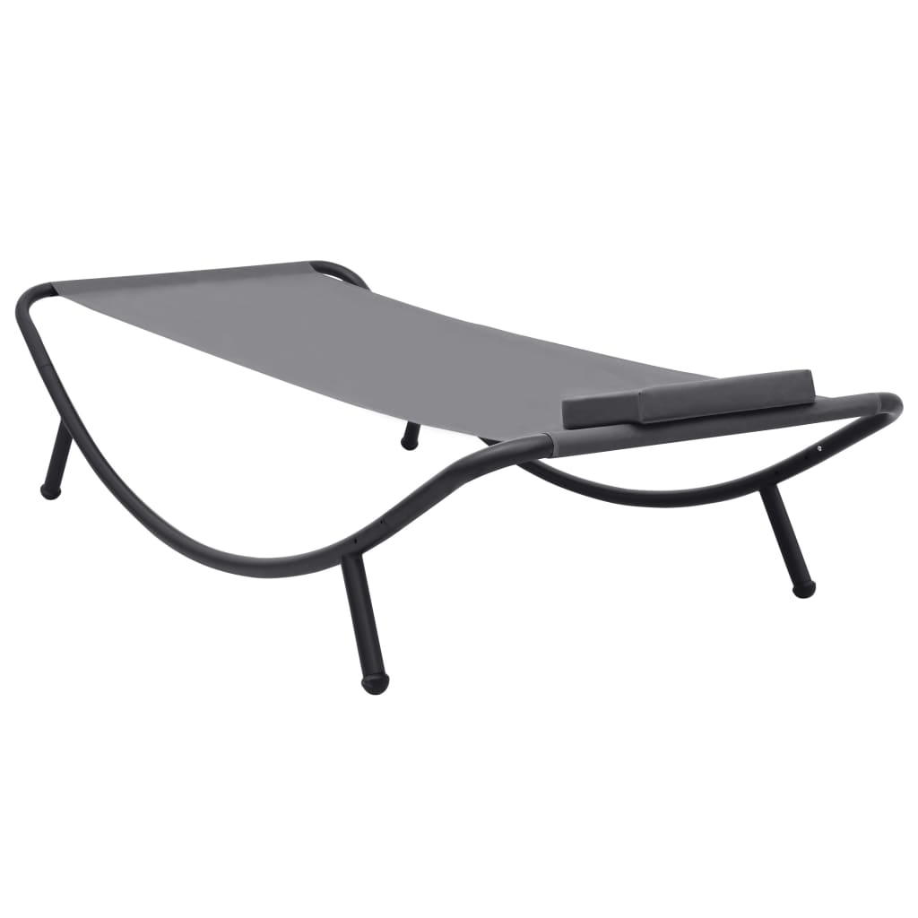 Cama de jardín gris 200x90 cm de acero