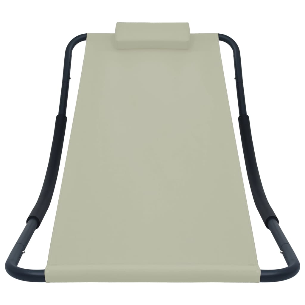 Cama de jardín crema 200x90 cm de acero