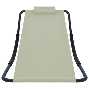 Lit de jardin Crème 200x90 cm Acier