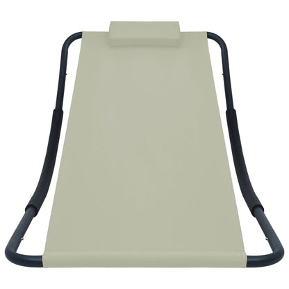 Cama de jardín crema 200x90 cm de acero