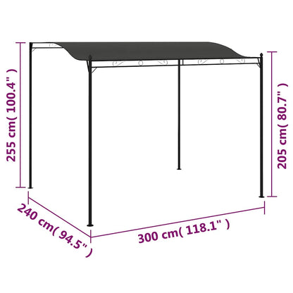 Parasol awning 3 x 2.4 m anthracite