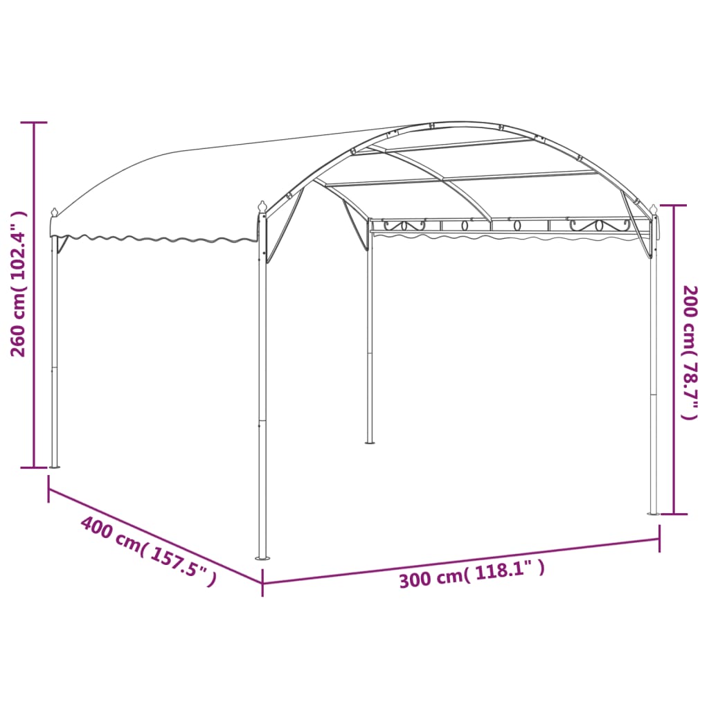 3 x 4 m anthracite parasol awning