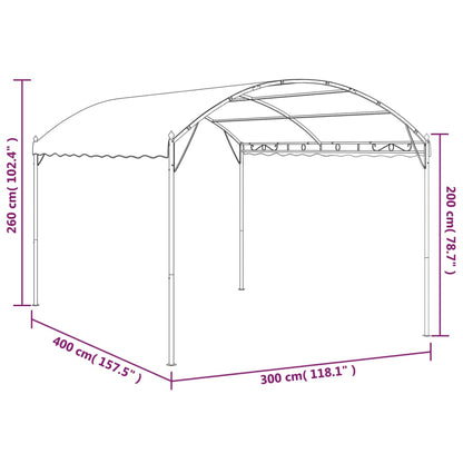 3 x 4 m anthracite parasol awning