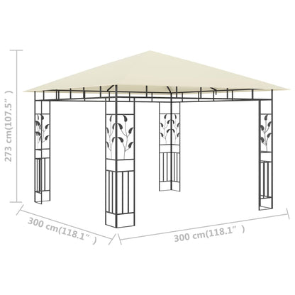 Pergola with 3x3x2.73 m mosquito net 180 g/m²