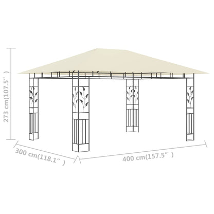 Pergola with 4x3x2.73 m mosquito net 180 g/m²