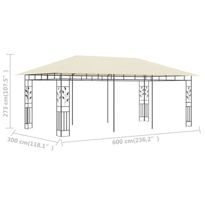 Pergola with 6x3x2.73 m cream mosquito net