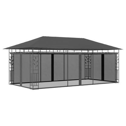 Pergola with mosquito net 6x3x2.73 m anthracite