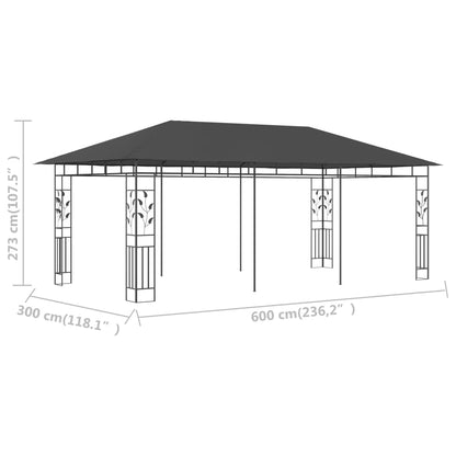 Pergola with mosquito net 6x3x2.73 m anthracite