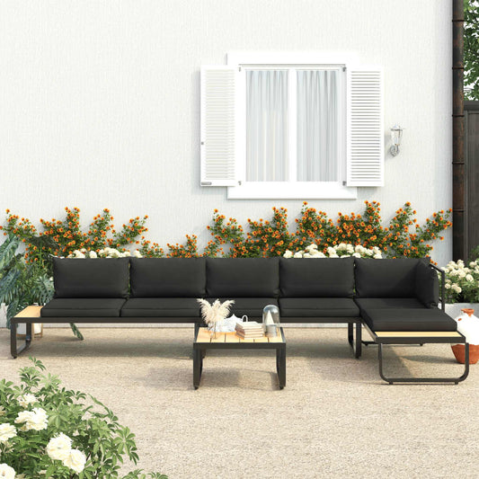 4 pcs garden corner sofas and aluminum and wpc cushions