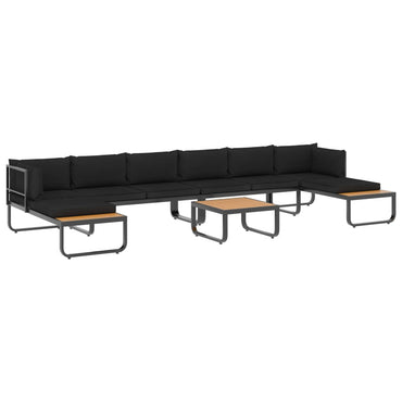 5 -Seerer -Garten -Ecksofa mit WPC -Aluminiumkissen