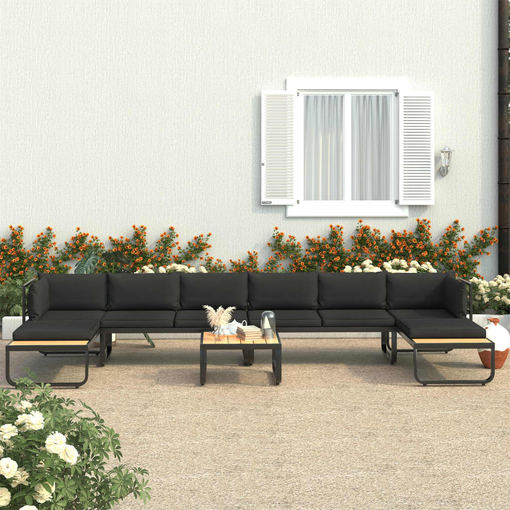 5 -seater garden corner sofa with WPC aluminum cushions