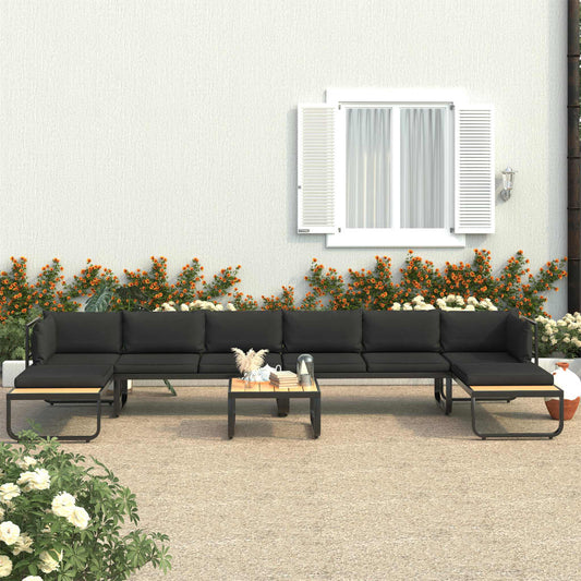 5 -Seerer -Garten -Ecksofa mit WPC -Aluminiumkissen