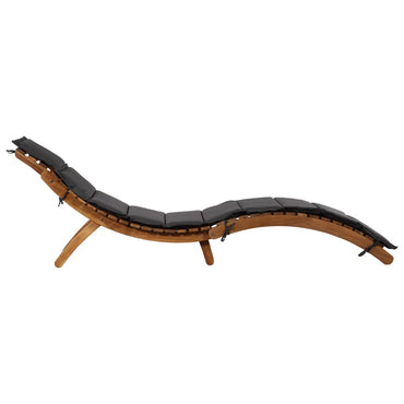 Silla larga con acacia cojín de madera gris sólido oscuro