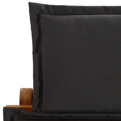 Silla larga con acacia cojín de madera gris sólido oscuro