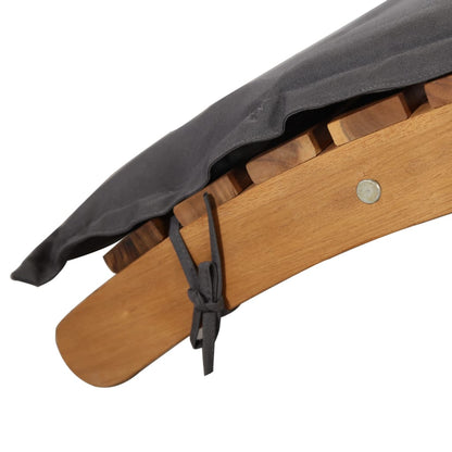 Silla larga con acacia cojín de madera gris sólido oscuro