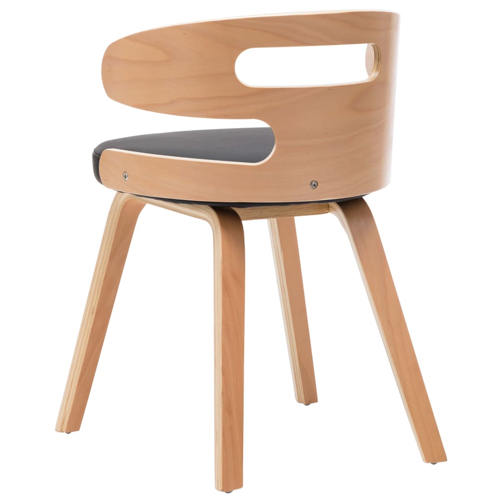 Chaises de salle à manger lot de 6 noir bois courbé et similicuir