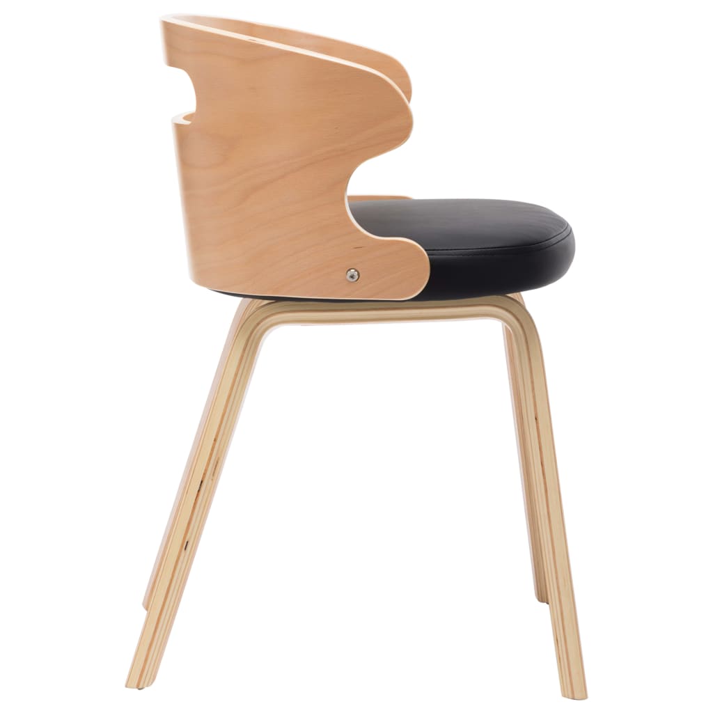 Chaises de salle à manger lot de 6 noir bois courbé et similicuir