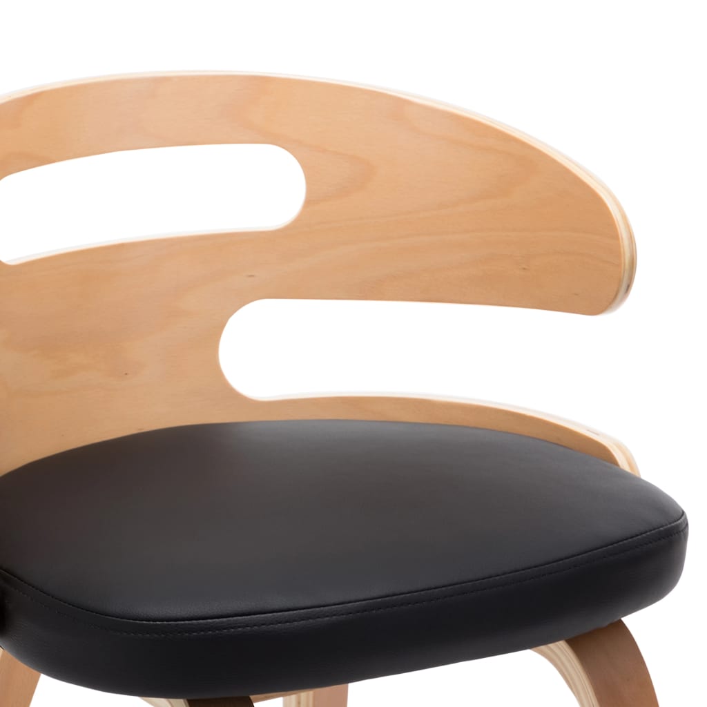 Chaises de salle à manger lot de 6 noir bois courbé et similicuir
