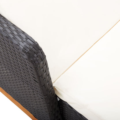 Silla larga de resina trenzada y madera de acacia negra