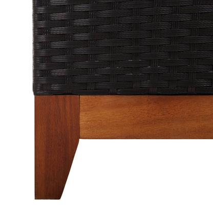 Silla larga de resina trenzada y madera de acacia negra