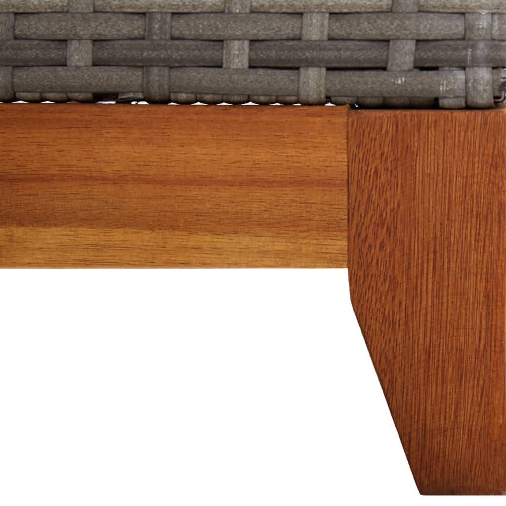 Silla larga de resina trenzada y madera de acacia gris masiva