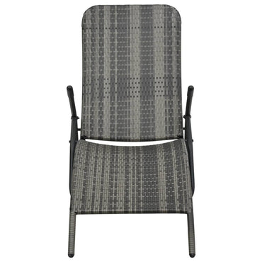 Silla de salón plegable de resina trenzada gris