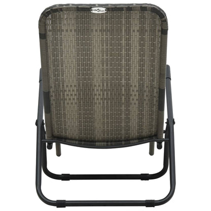 Silla de salón plegable de resina trenzada gris