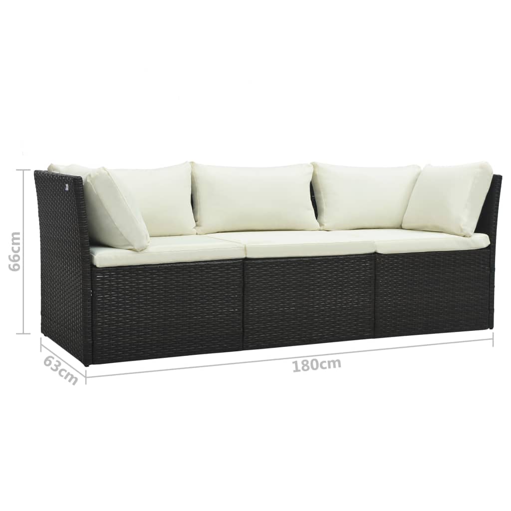4 pcs garden furniture with brown braided resin cushions