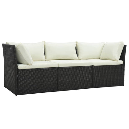 4 pcs garden furniture with brown braided resin cushions